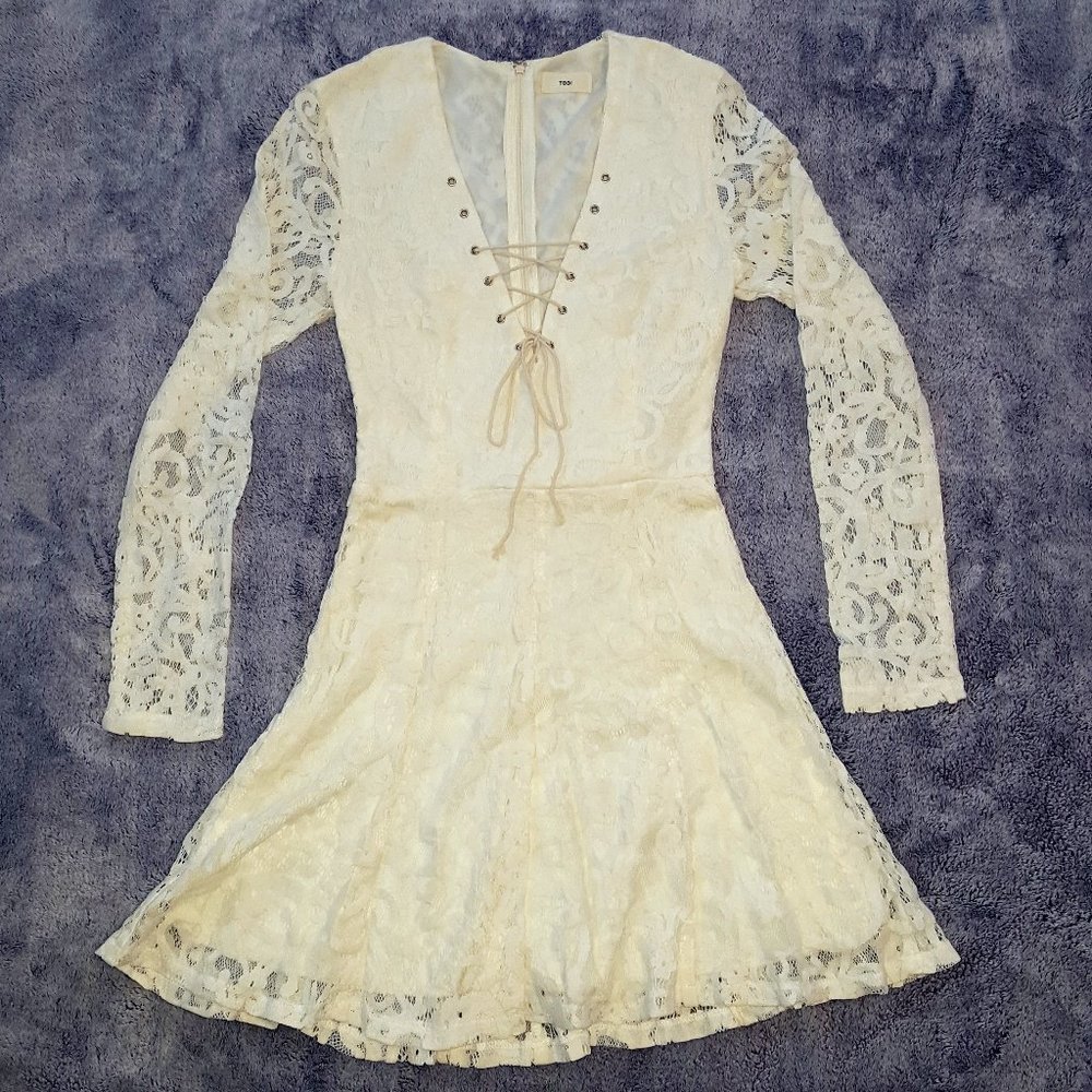 Tobi White Lace Dress XS